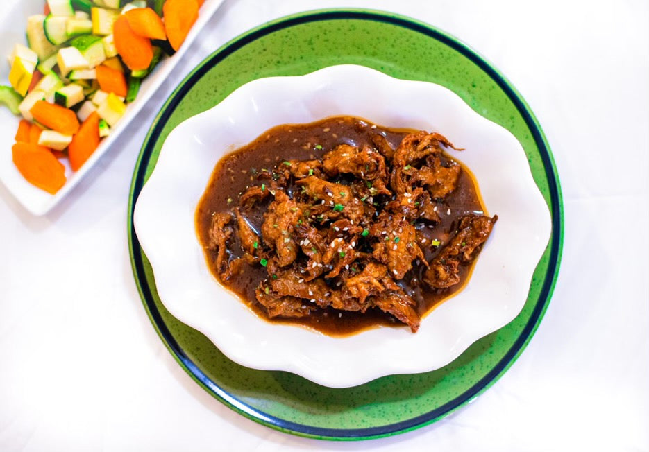 Vegan Teriyaki Spare Ribs meal